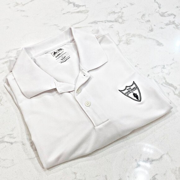 Adidas Mens Climalite Golf Polo Shirt White The Vineyard Logo Short Sleeves L - Picture 1 of 11